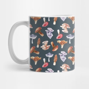 Mushroom Hunter Blue All Over Pattern Mug